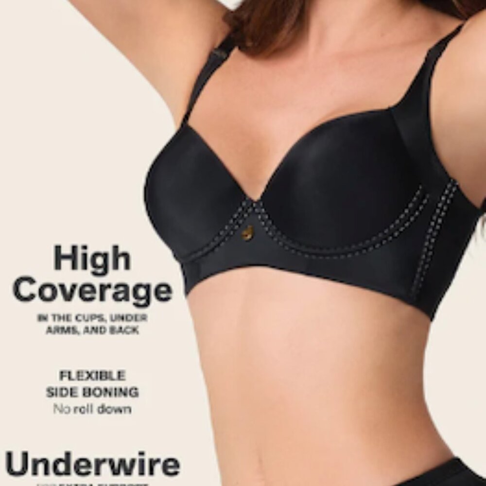 Leonisa High Profile Back Smoothing Bra with Soft Full Coverage Cups - Picture 3 of 5